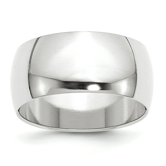 10k White Gold 10mm Half Round Band Size 5.5