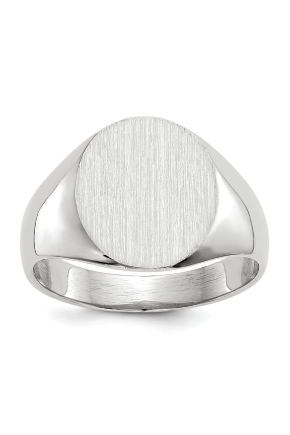 10k White Gold 12.5x12.0mm Closed Back Signet Ring