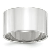 JEWELRYPOT 10k White Gold 12mm Engravable Flat Band