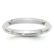 JEWELRYPOT 10k White Gold 2.5mm Knife Edge Comfort Fit Band