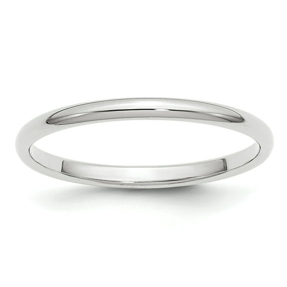 10k White Gold 2mm Half Round Band Size 5.5