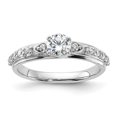 thumbnail image 1 of 10k White Gold 3 Stone Solitaire Lab Grown Diamond Teardrop Engagement Ring 3/4 Ct., 1 of 8