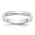 thumbnail image 1 of 10k White Gold 3mm Lightweight Half Round Band Size 11.5, 1 of 1