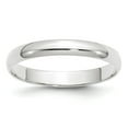 thumbnail image 1 of 10k White Gold 3mm Lightweight Half Round Wedding Band Size 4, 1 of 1