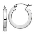thumbnail image 1 of 10k White Gold 3mm Polished Square Tube Hoop Earrings 20x20mm Wide 3mm Thick Hoop Earring for Women, 1 of 2