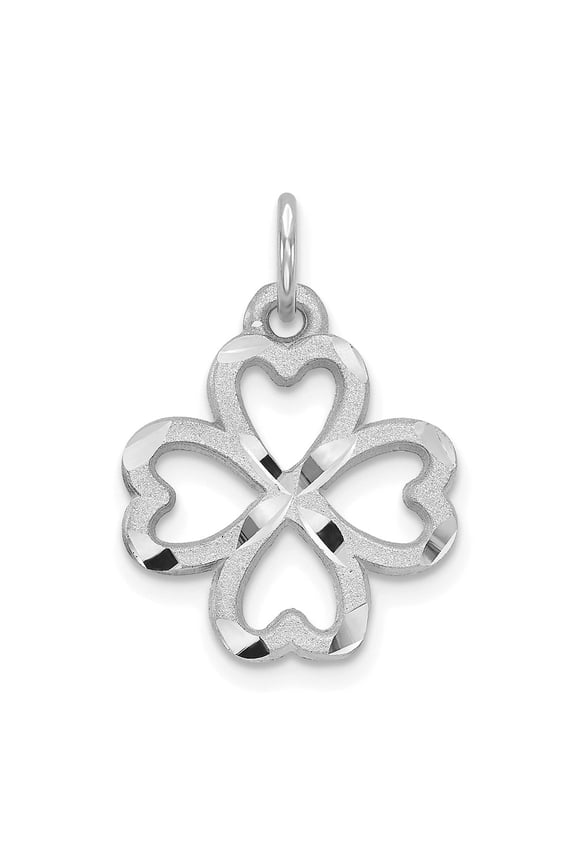 10k White Gold 4-Leaf Clover Pendant