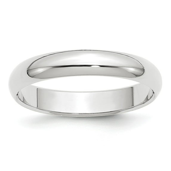 10k White Gold 4mm Half Round Band Size 9 Ring