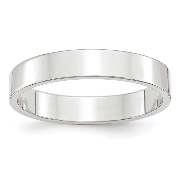 10k White Gold 4mm Lightweight Flat Band Size 5.5