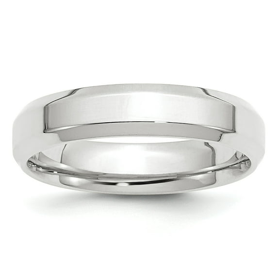 10k White Gold 5mm Bevel Edge Comfort Fit Band Size 5