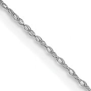 ICE CARATS 10k White Gold .5mm Cable Link Rope Chain Necklace 24 Inch Pendant Charm Carded Fine Jewelry For Women Gifts For Her