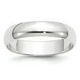 thumbnail image 1 of 10k White Gold 5mm Lightweight Half Round Wedding Band Size 10, 1 of 1