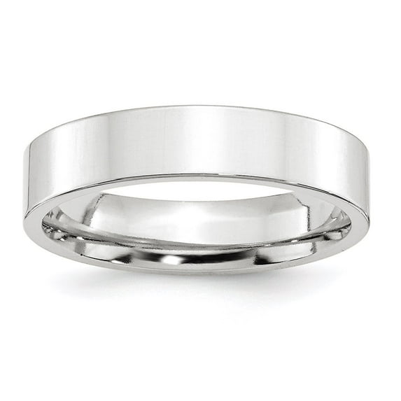 10k White Gold 5mm Standard Weight Flat Comfort Fit Wedding Band Size 11.5 1WFLC050