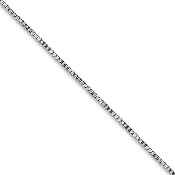 10k White Gold .5mm Small Box With Lobster Clasp Chain Necklace 16 Inch Chain Necklace for Women and Men