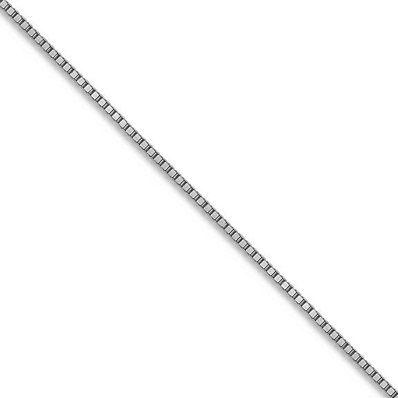 10k White Gold .5mm Box With Lobster Clasp Chain Necklace 16 Inch Chain Necklace for Women and Men