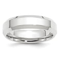 thumbnail image 1 of 10k White Gold 6mm Beveled Edge Comfort Fit Wedding Band Size 7, 1 of 1