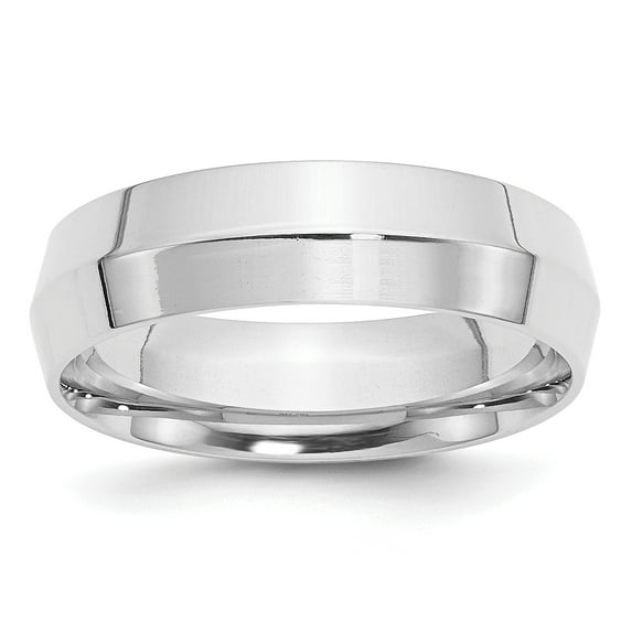 10k White Gold 6mm Knife Edge Comfort Fit Band Size 5.5