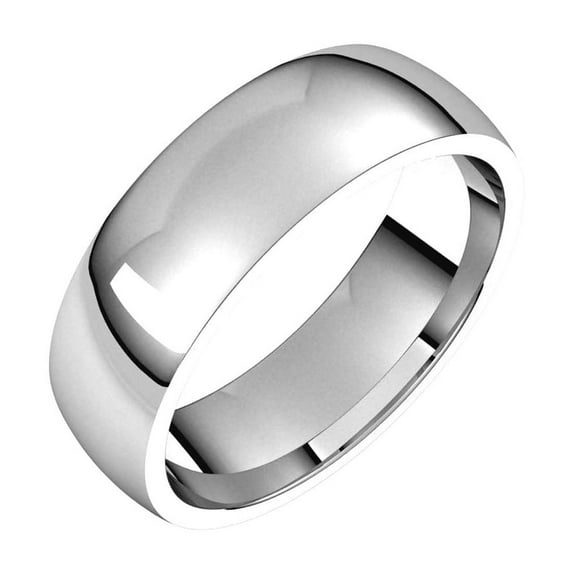 10k White Gold 6mm Polished Light Comfort-Fit Band Ring Size 10 Ring for Women and Men - 6.2 Grams