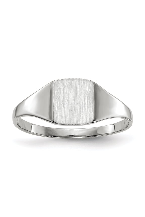 10k White Gold 7.0x8.5mm Closed Back Signet Ring