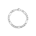 thumbnail image 1 of 10k White Gold 7.3mm Light Concave Figaro Chain Bracelet 8 Inch Link Bracelet for Women and Men, 1 of 2