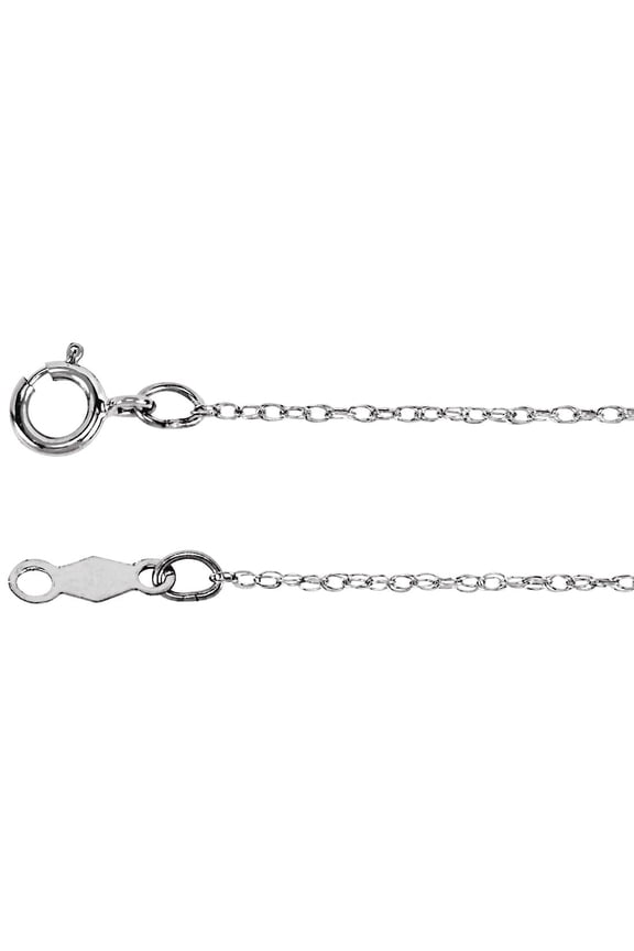 10k White Gold .75mm Rope 16 Inch Chain Chain Necklace for Women and Men - .4 Grams