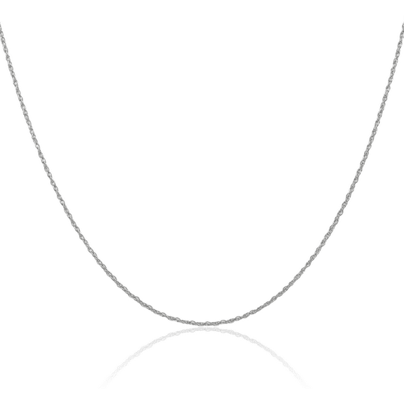 10K Solid White Gold 0.7mm Cable Rope Chain Twisted Link Necklace