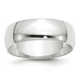 thumbnail image 1 of 10k White Gold 7mm Lightweight Half Round Wedding Band Size 10.5 1WHRL070, 1 of 4