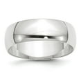 thumbnail image 1 of 10k White Gold 7mm Lightweight Half Round Wedding Band Size 9, 1 of 1