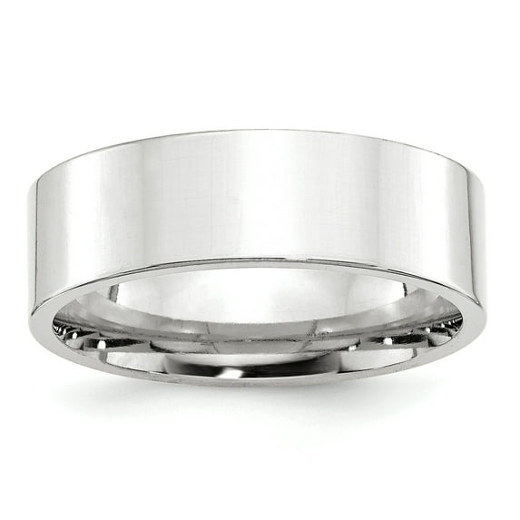 10k White Gold 7mm Standard Flat Comfort Fit Band Size 11.5