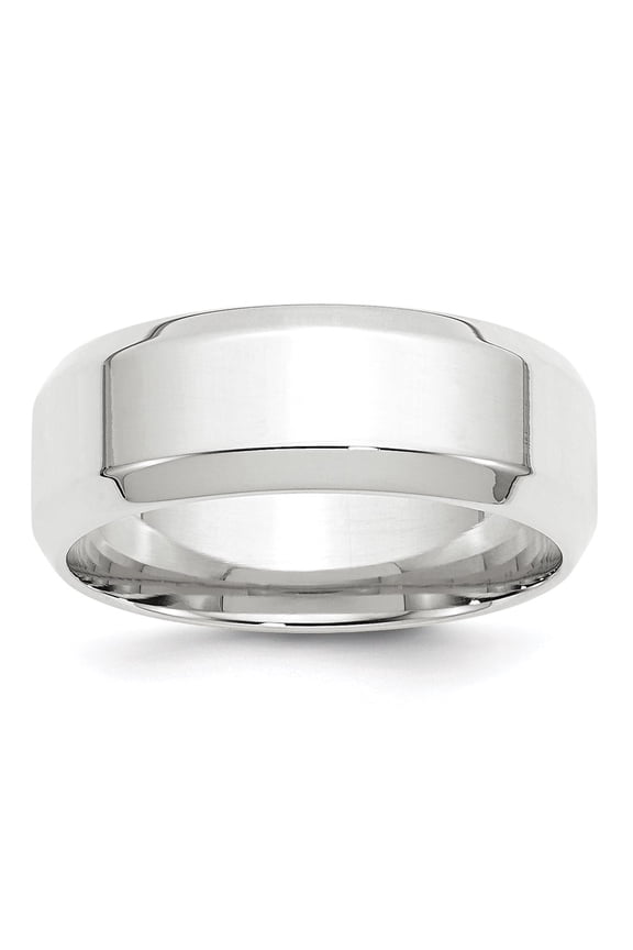10k White Gold 8mm Bevel Edge Comfort Fit Bridal Engagement Wedding Band Ring Fine Jewelry For Women Gifts For Her, Size 13