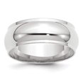 thumbnail image 1 of 10k White Gold 8mm Half Round with Edge Wedding Band Size 11.5 1WHRE080, 1 of 4
