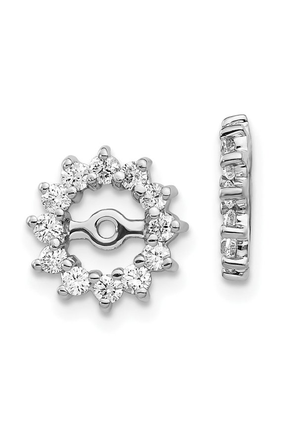 10k White Gold AA Diamond Earring Jacket