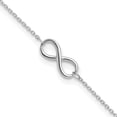 thumbnail image 1 of 10k White Gold Anklet 9 inch 1 mm Polished Infinity with 1in ext., 1 of 6