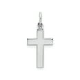 thumbnail image 1 of 10k White Gold Beveled Edge Cross Pendant for Men and Women Polished Modern Flat Design Sleek Spiritual Jewelry Necklace for Everyday or Formal Wear, 1 of 4