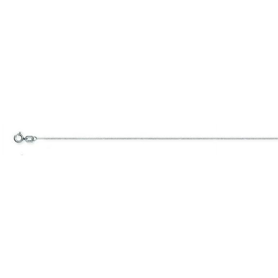 10k White Gold Box Chain Necklace 0.42mm Spring Ring Closure - .7 Grams - 20 Inch