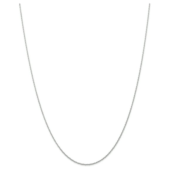 10k White Gold Carded Rhodium Plated 0.7mm Rope Chain Necklace Fine Jewelry For Women Gifts For Her, 24"