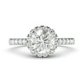 thumbnail image 1 of 10k White Gold Classic Simulated Round Brilliant Cut Diamond Halo Engagement Ring with Side Stones (9.5), 1 of 6