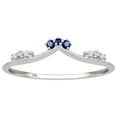 thumbnail image 1 of 10k White Gold Curved Genuine Sapphire and Diamond Band Guard, 1 of 5