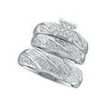 thumbnail image 1 of 10k White Gold Diamond Cluster Womens Mens Matching Trio Wedding Engagement Bridal Ring Set 1/4 Cttw, 1 of 1