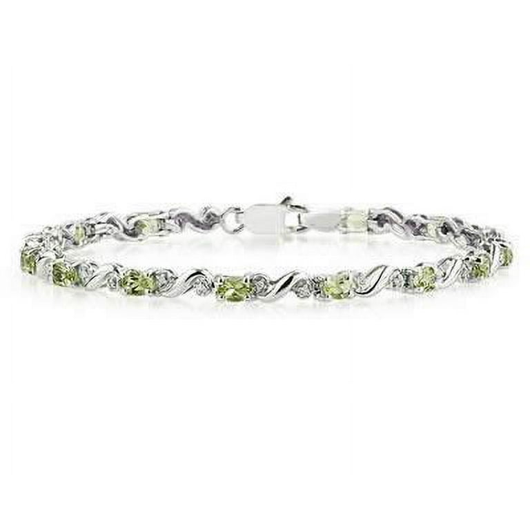 White gold shop peridot bracelet