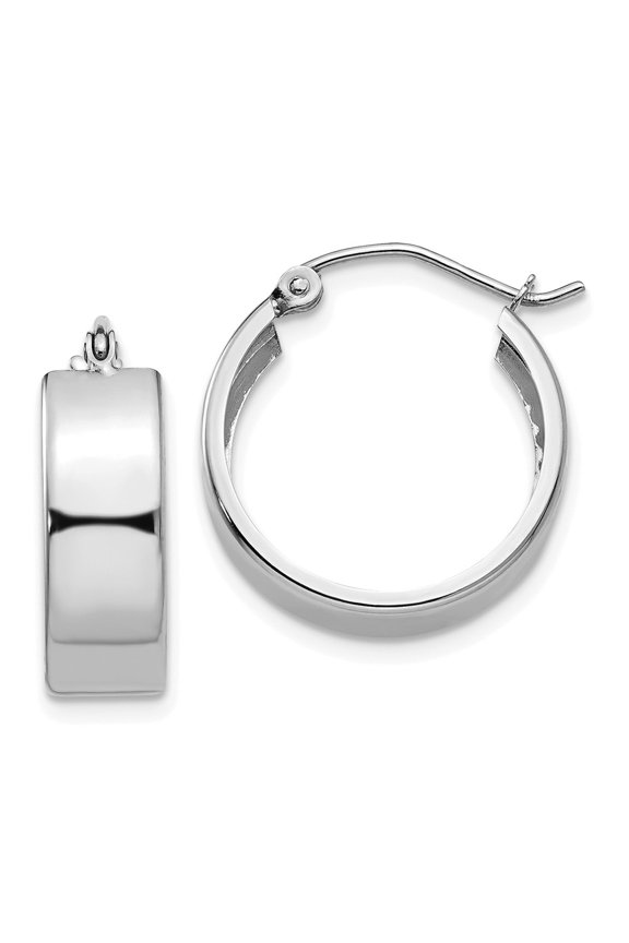 10k White Gold Fancy Hoop Earrings