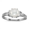 thumbnail image 1 of 10k White Gold Freshwater Cultured Pearl And Diamond Ring, 1 of 2