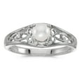 thumbnail image 1 of 10k White Gold Freshwater Cultured Pearl And Diamond Ring, 1 of 1