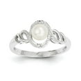 thumbnail image 1 of 10k White Gold Freshwater Cultured Pearl Diamond Ring, 1 of 1