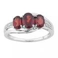 thumbnail image 1 of 10k White Gold Garnet & Diamond Accent 3-Stone Ring, 1 of 3