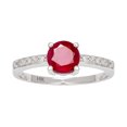 thumbnail image 1 of 10k White Gold Genuine Round Ruby and Diamond Ring, 1 of 5