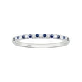 thumbnail image 1 of 10k White Gold Genuine Sapphire and Diamond Petite Stackable Band, 1 of 5