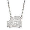 thumbnail image 1 of 10k White Gold George Mason U Large Pendant Necklace, 1 of 5