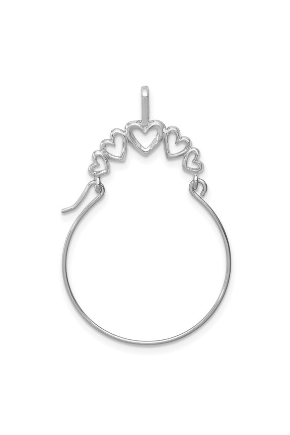 10k White Gold Heart Hoop Earring for Women with Five Open Hearts, Lightweight Polished Fashion Jewelry, Romantic Anniversary or Everyday Style Accessory
