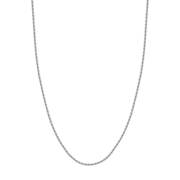 10k White Gold Hollow Rope Chain Necklace 2.9mm Lobster Claw Closure 20 Inch Chain Necklace for Women and Men