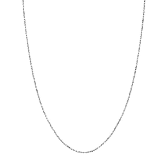 10k White Gold Hollow Rope Chain Necklace 2mm Lobster Claw Closure 22 Inch Chain Necklace for Women and Men